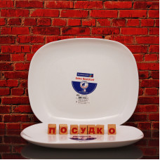  Тарілка прямокутна без вуглів мілка біла Sweet line 28x23 см Luminarc, France