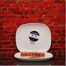  Тарілка прямокутна без вуглів мілка біла Sweet line 22x19 см Luminarc, France