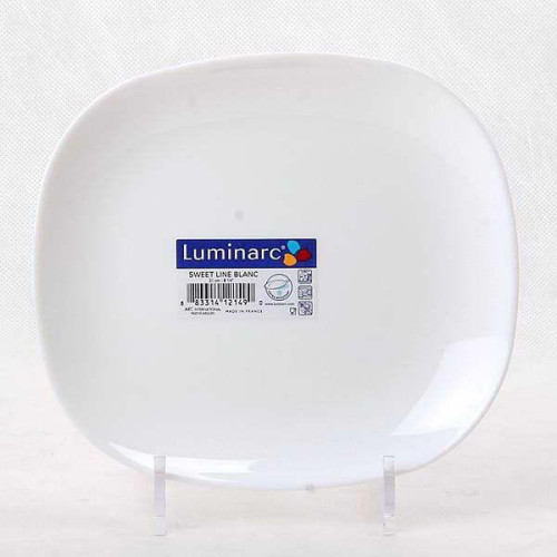  Тарілка прямокутна без вуглів мілка біла Sweet line 22x19 см Luminarc, France