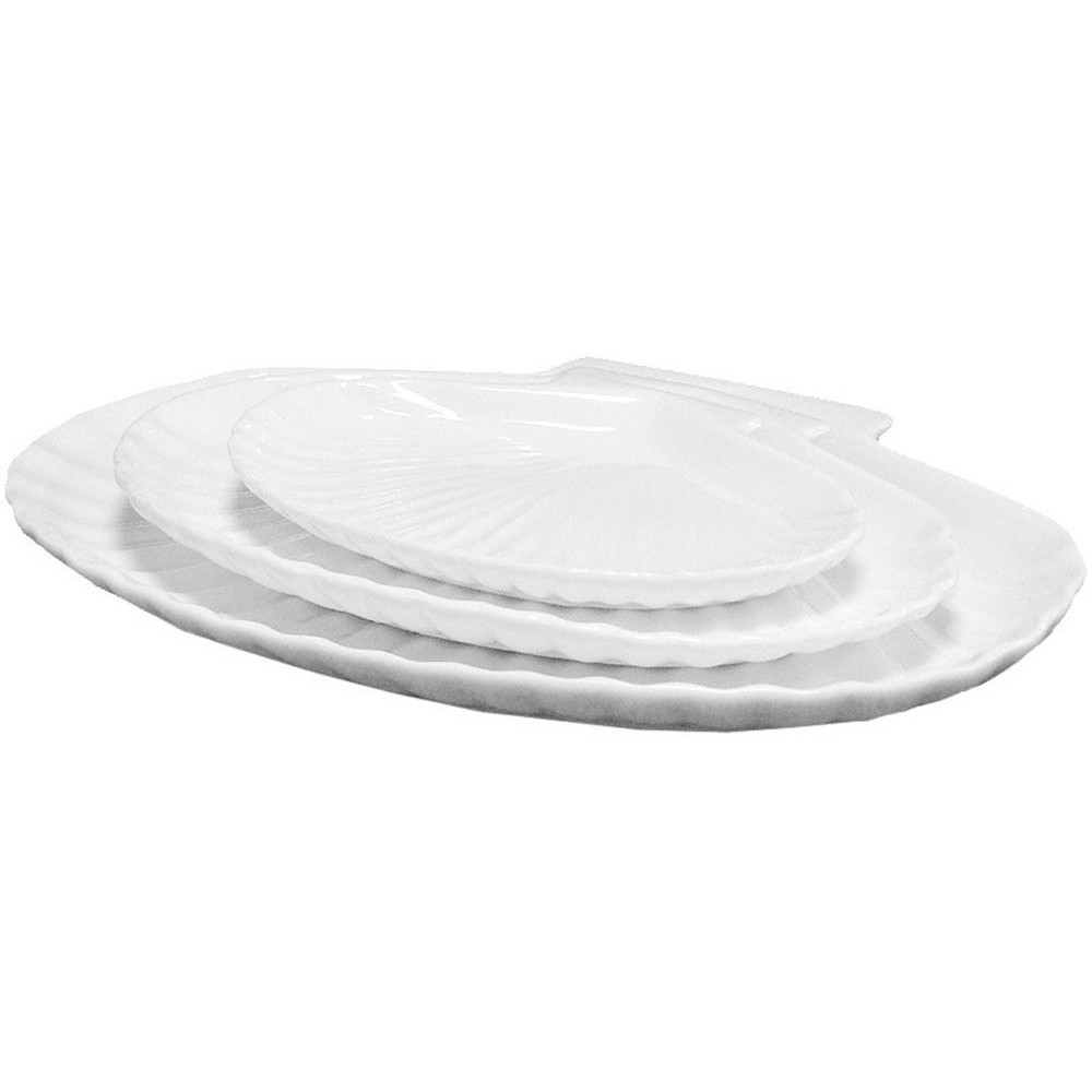  Блюдо у формі мушлі овал біле H white 21x16 см Helfer