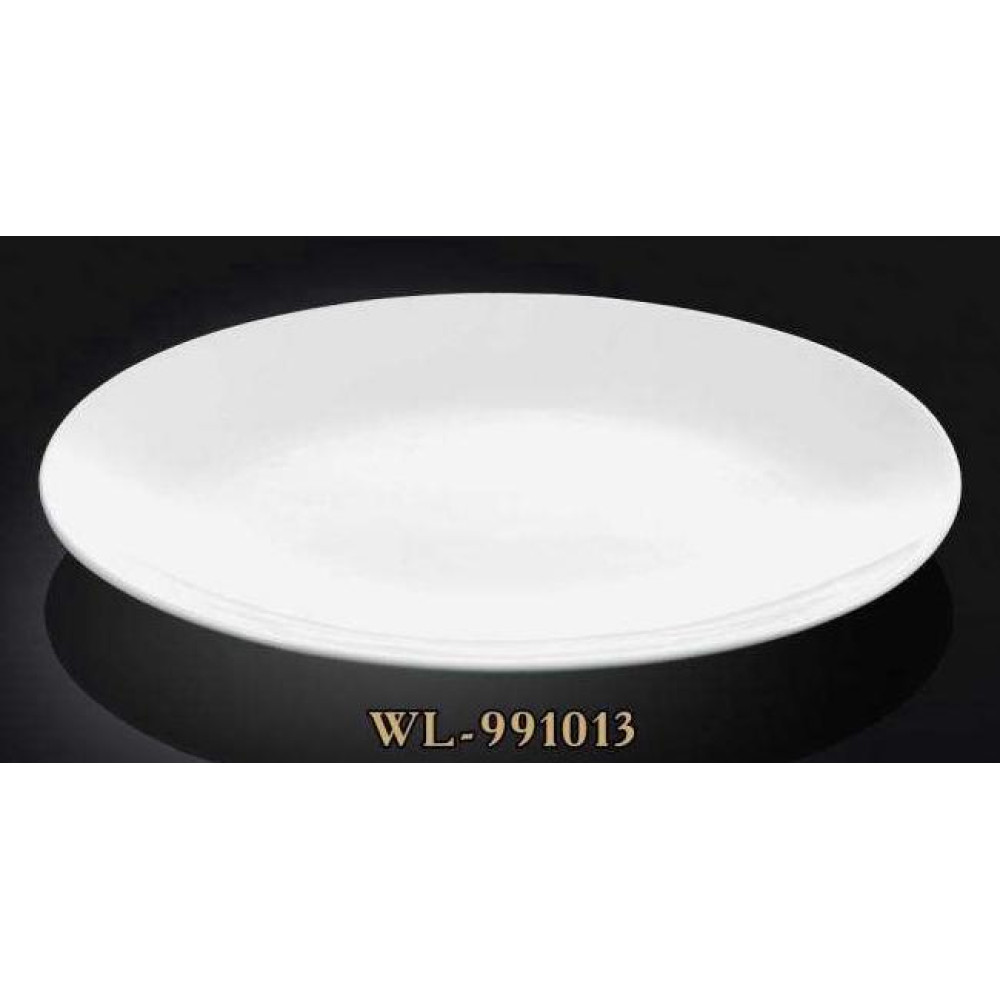  Тарілка кругла без поля мілка біла White 20 см Wilmax WL-991013 / A