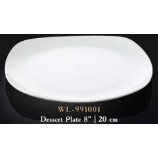  Тарілка квадратна без кутів мілка біла White 20 см Wilmax WL-991001 / A