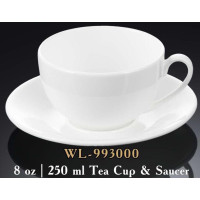  Чашка для чаю з блюдцем біла White 250 мл Wilmax WL-993000 / AB