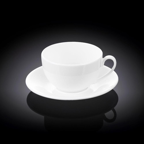 Чашка для чаю з блюдцем біла White 250 мл Wilmax WL-993000 / AB