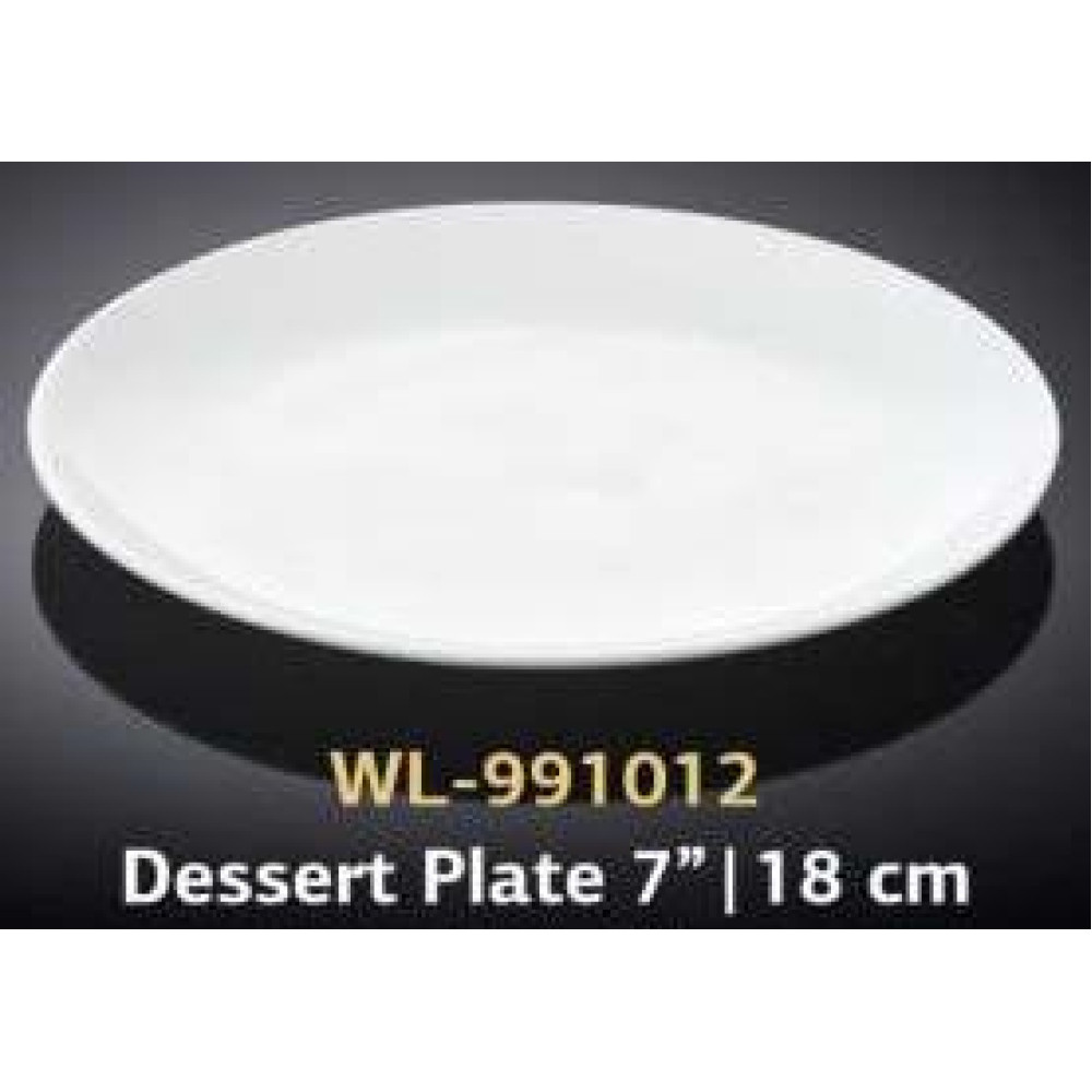  Тарілка кругла без поля мілка біла White 18 см Wilmax WL-991012 / A