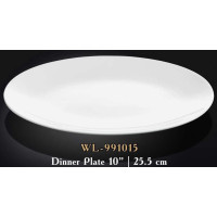 Тарілка кругла без поля мілка біла White 25 см Wilmax WL-991015 / A