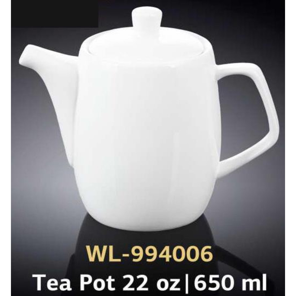  Чайник заварювальний з кришкою високий білий White 650 мл Wilmax WL-994006 / 1C