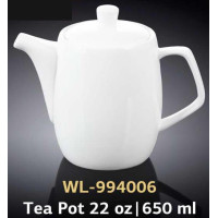  Чайник заварювальний з кришкою високий білий White 650 мл Wilmax WL-994006 / 1C