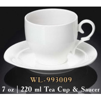  Чашка для чаю з блюдцем біла White 220 мл Wilmax WL-993009 / AB