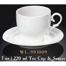  Чашка для чаю з блюдцем біла White 220 мл Wilmax WL-993009 / AB