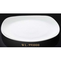  Тарелка квадратная без углов мелкая белая White 18 см Wilmax WL-991000 / A
