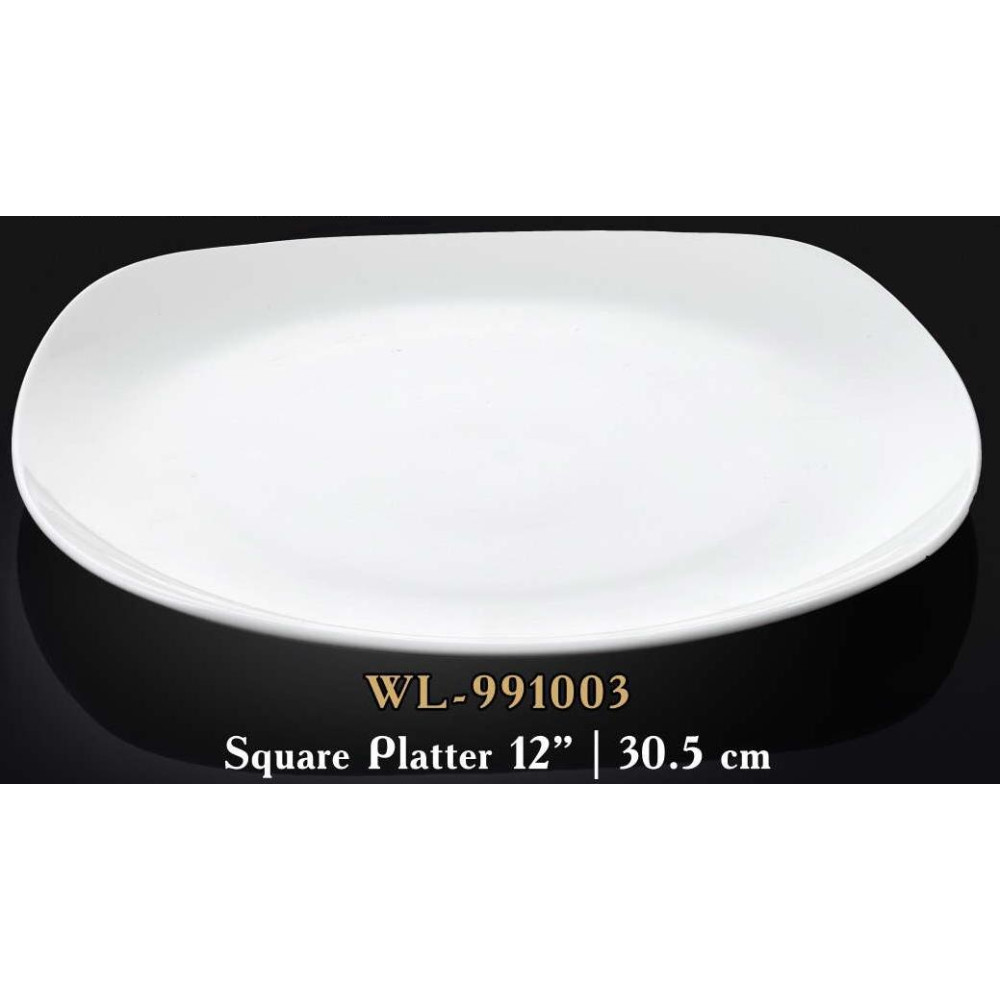 Тарілка квадратна без кутів мілка біла White 30 см Wilmax WL-991003 / A
