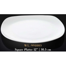  Тарілка квадратна без кутів мілка біла White 30 см Wilmax WL-991003 / A