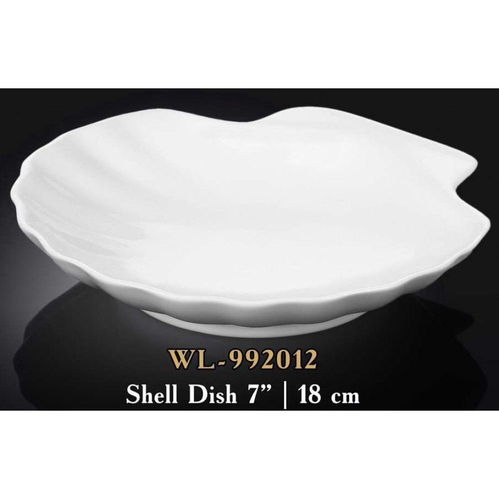  Блюдо у формі мушлі біле White 18 см Wilmax WL-992012 / A