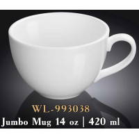  Кухоль джамбо біле White 420 мл Wilmax WL-993038 / A