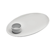  Блюдо овальне з соусником біле Classic 33x22 см Alt porcelain