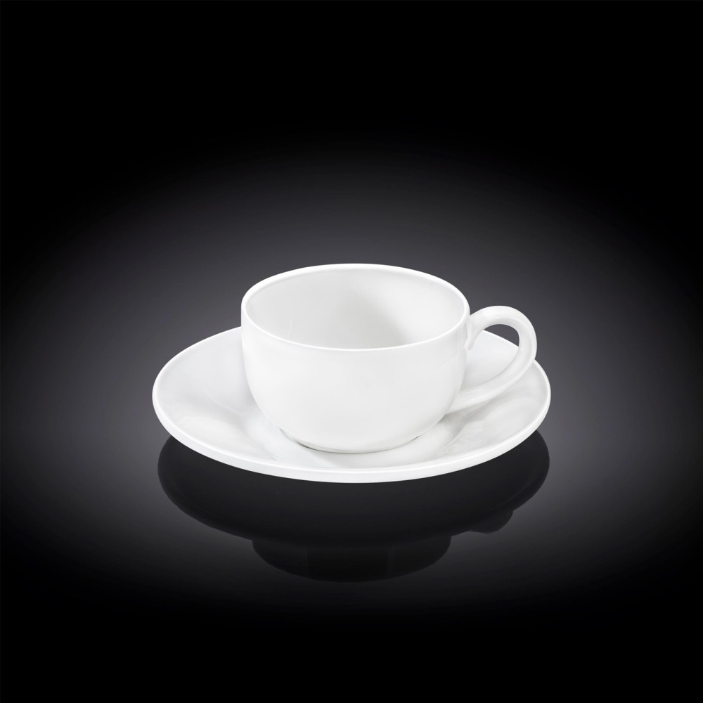  Чашка для кави з блюдцем біла White 100 мл Wilmax WL-993002 / AB