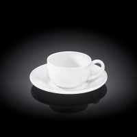  Чашка для кави з блюдцем біла White 100 мл Wilmax WL-993002 / AB