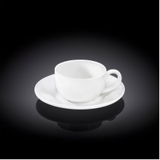  Чашка для кави з блюдцем біла White 100 мл Wilmax WL-993002 / AB