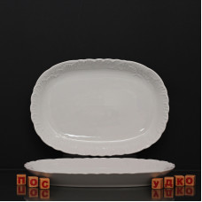  Блюдо овальне біле Rococo 33x22 см Cmielow