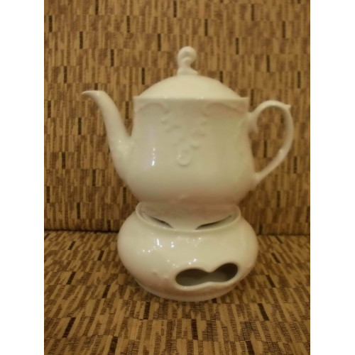  Підставка для підігріву чайника 1,1 л біла Rococo 16x7 см Cmielow