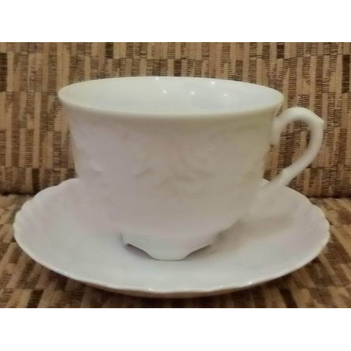  Чашка для чаю біла Rococo 350 мл Cmielow