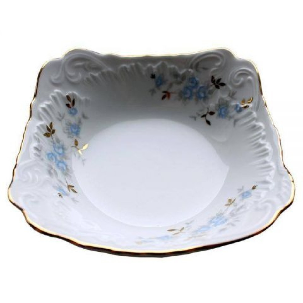  Салатник квадратний блакитна квітка Rococo 9706 1,25 л 27 см Cmielow