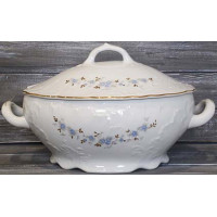  Супница с крышкой голубой цветок Rococo 9706 2,7 л 33x20x19 см Cmielow