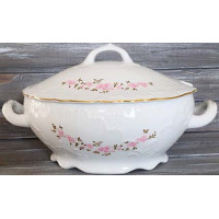  Супниця з кришкою рожева квітка Rococo 9704 2,7 л 33x20x19 см Cmielow