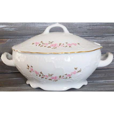  Супниця з кришкою рожева квітка Rococo 9704 2,7 л 33x20x19 см Cmielow