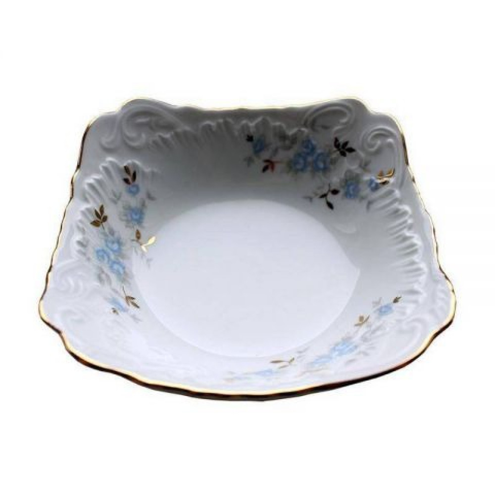 Салатник квадратний блакитна квітка Rococo 9706 1,1 л 24 см Cmielow