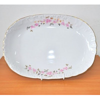  Блюдо овальное розовый цветок Rococo 9704 33x22 см Cmielow