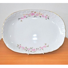  Блюдо овальне рожева квітка Rococo 9704 33x22 см Cmielow