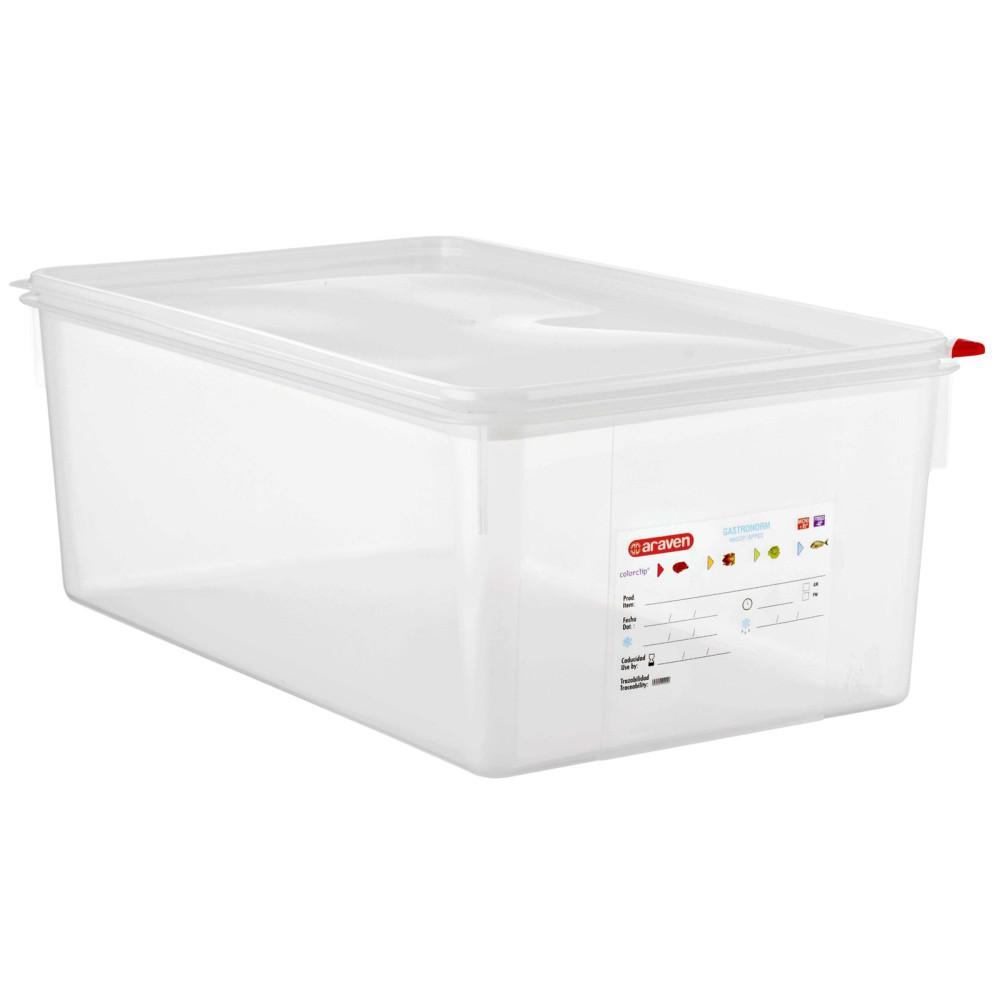  Гастроємність 1/1 з кришкою GN п-пропілен 28 л 530x325x200 мм Araven 3038