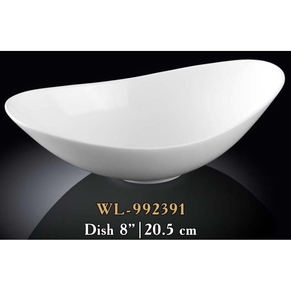  Салатник овальний білий White 400 мл 20 см Wilmax WL-992391 / A