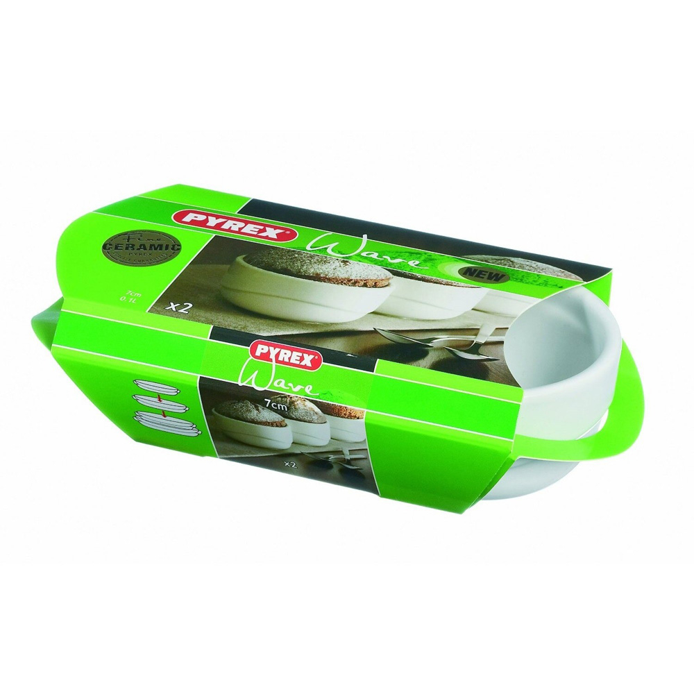  Форма для запікання та подачі кругла біла Wave w 2x135 мл 7x4,5 см Pyrex, ARC international C312S01