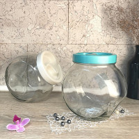  Банка с пластиковой крышкой бирюзовая крышка Sweet 1,73 л 16 см EverGlass 15016