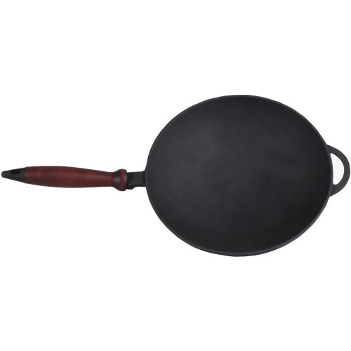  Сковорідка WOK з дерев`яною ручкою та вушком Чавун термо 26 см Сітон 770458