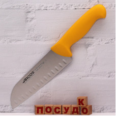  Ніж японський Santoku з грантонами жовта ручка 2900 18 см Arcos 290600