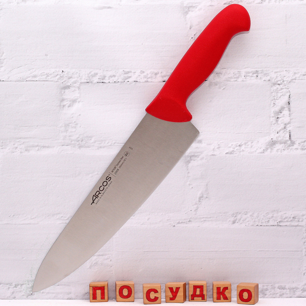  Ніж кухарський, шеф червона ручка 2900 25 см Arcos 290822