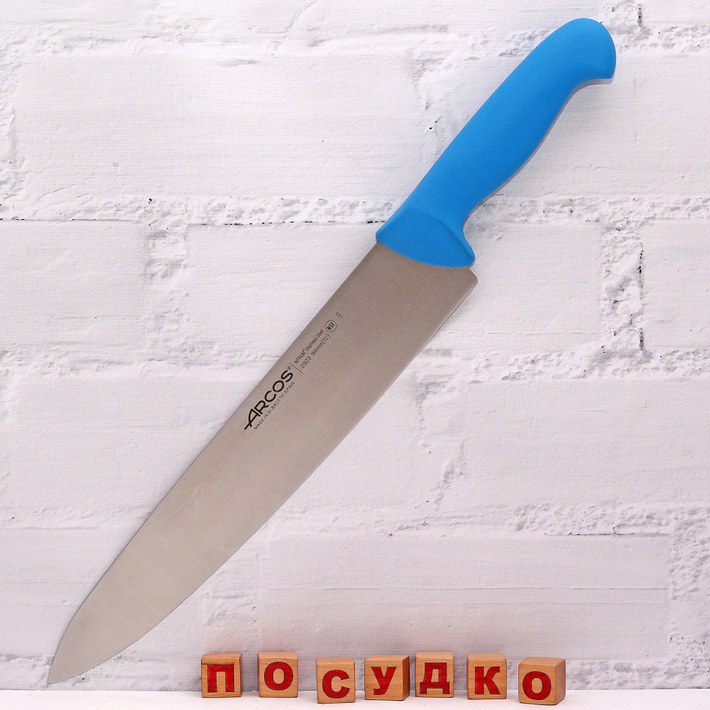  Ніж кухарський, шеф синя ручка 2900 30 см Arcos 292323