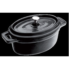  Каструлька порційна овальна з кришкою чорна Cocotte 500 мл 15x10 см Ibili 726015N