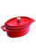 Каструлька порційна овальна з кришкою червона Cocotte 500 мл 15x10 см Ibili 726015R