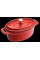  Каструлька порційна овальна з кришкою червона Cocotte 500 мл 15x10 см Ibili 726015R