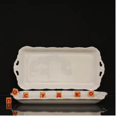  Піднос білий Rococo 38x17 см Cmielow
