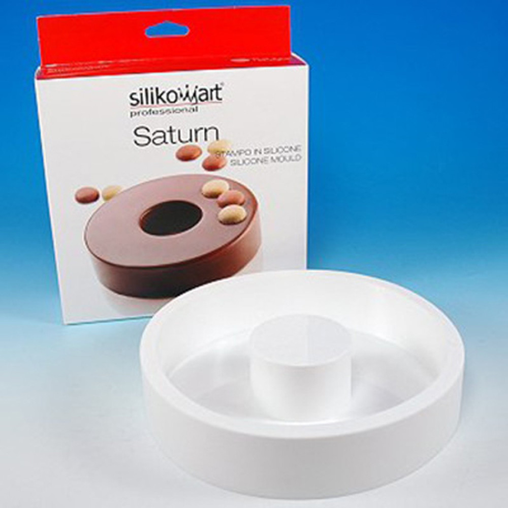  Форма для десертів кругла біла Cиліконова 1,23 л 20-7 см висота 4,5 см Silikomart Saturn