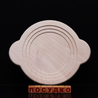  Підставка під гарячий посуд кругла з вушками Ясен 22x22x2 см Поділля