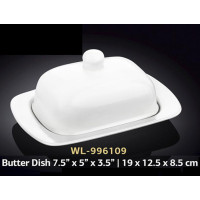  Маслянка прямокутна з кришкою біла White 19x12 см Wilmax WL-996109 / 1C