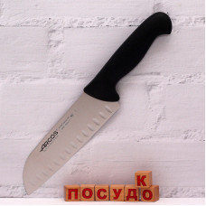  Ніж японський Santoku з грантонами чорна ручка 2900 18 см Arcos 290625