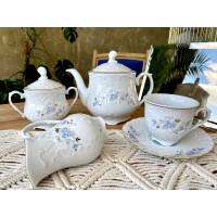  Сервиз для чая на 6 персон 15 предметов голубой цветок Rococo 9706 250 мл Cmielow